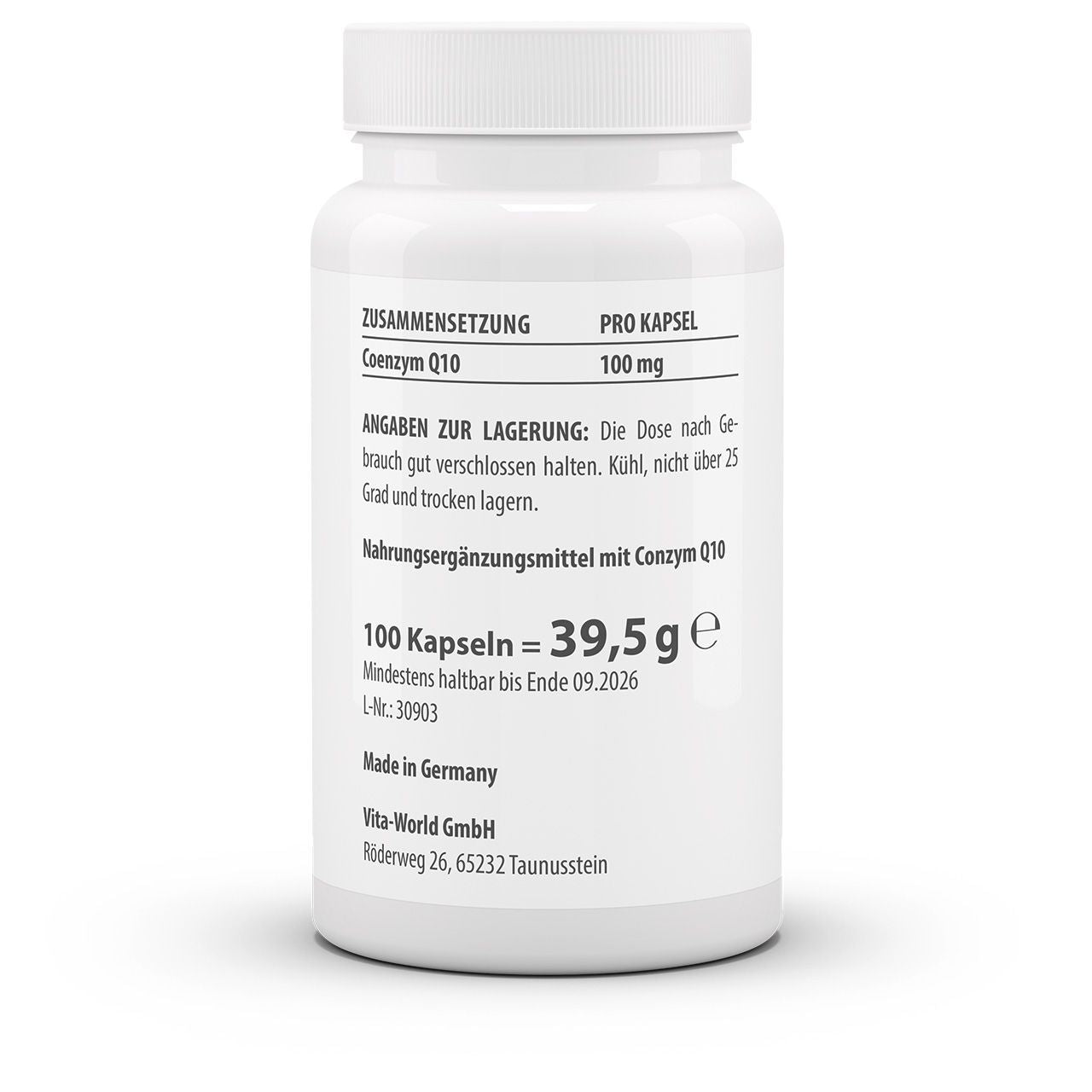 Coenzyme Q10 Ubiquinone 100 mg - 100 gélules