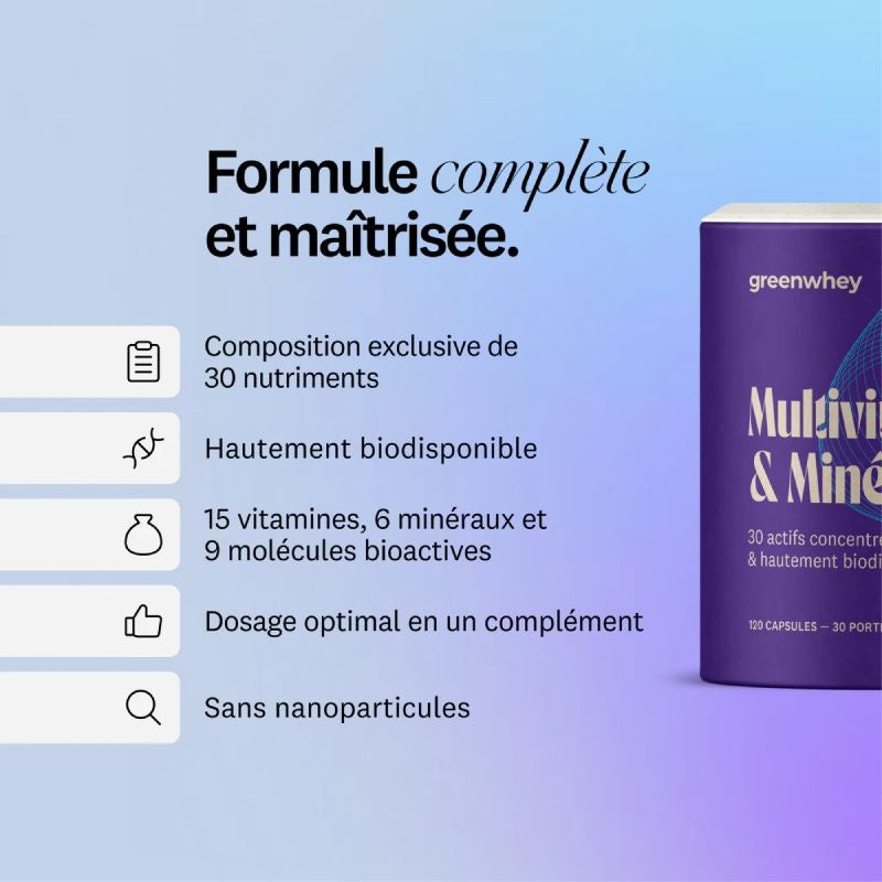 Multivitamines & Minéraux 120 gélules - Greenwhey