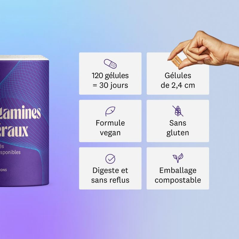 Multivitamines & Minéraux 120 gélules - Greenwhey