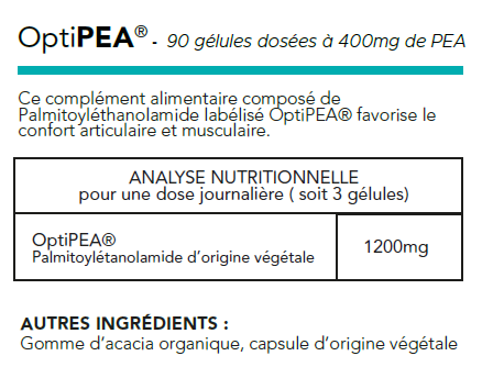 PEA naturel OptiPEA® 400 mg - 90 gélules