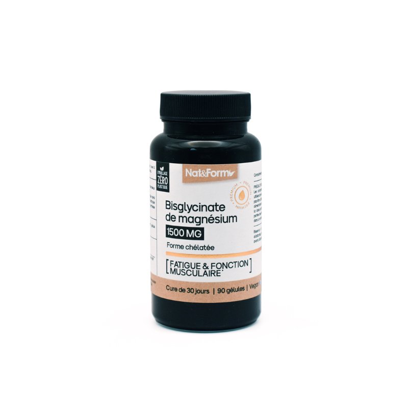 Bisglycinate de magnésium 1500 mg / 90 gélules - Nat&Form - SYPURE