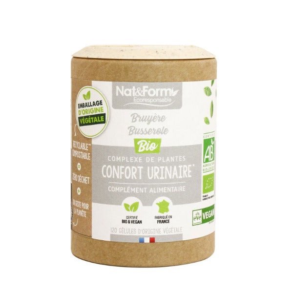 Confort urinaire Bio - Bruyère Busserole 120 gélules - Nat&Form - SYPURE