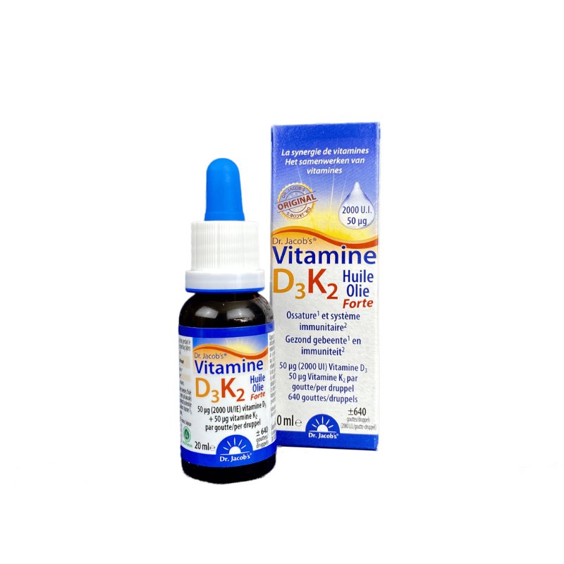 Dr Jacob's Vitamine D3K2 FORTE (2000 U.I. / goutte) - Flacon 20 ml - SYPURE