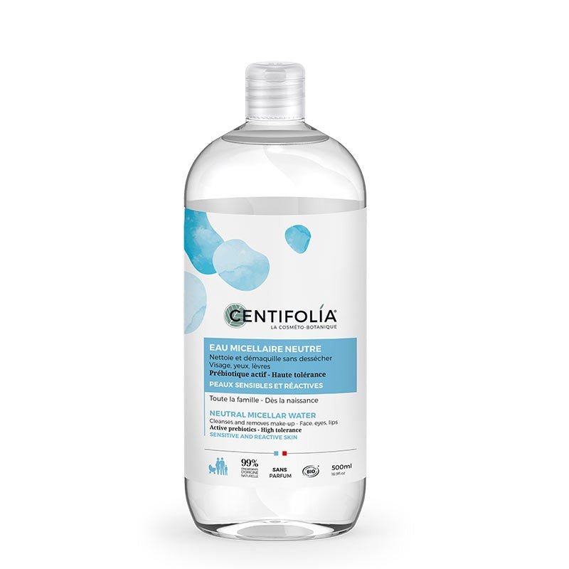 Eau Micellaire Neutre Bio Peaux Sensibles et Réactives | 500 ml - Centifolia - SYPURE