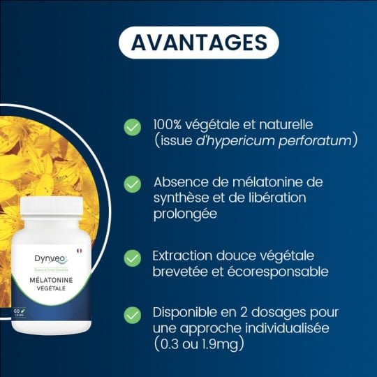 Mélatonine végétale 0,3 mg - Dynveo - SYPURE