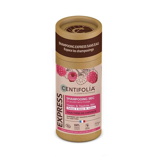 Shampoing sec en poudre Bio Framboise | sans rinçage 50g - Centifolia - SYPURE